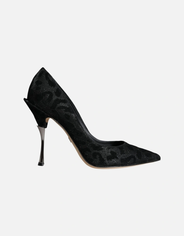 Black Leopard Lurex High Heels Pumps Shoes Women