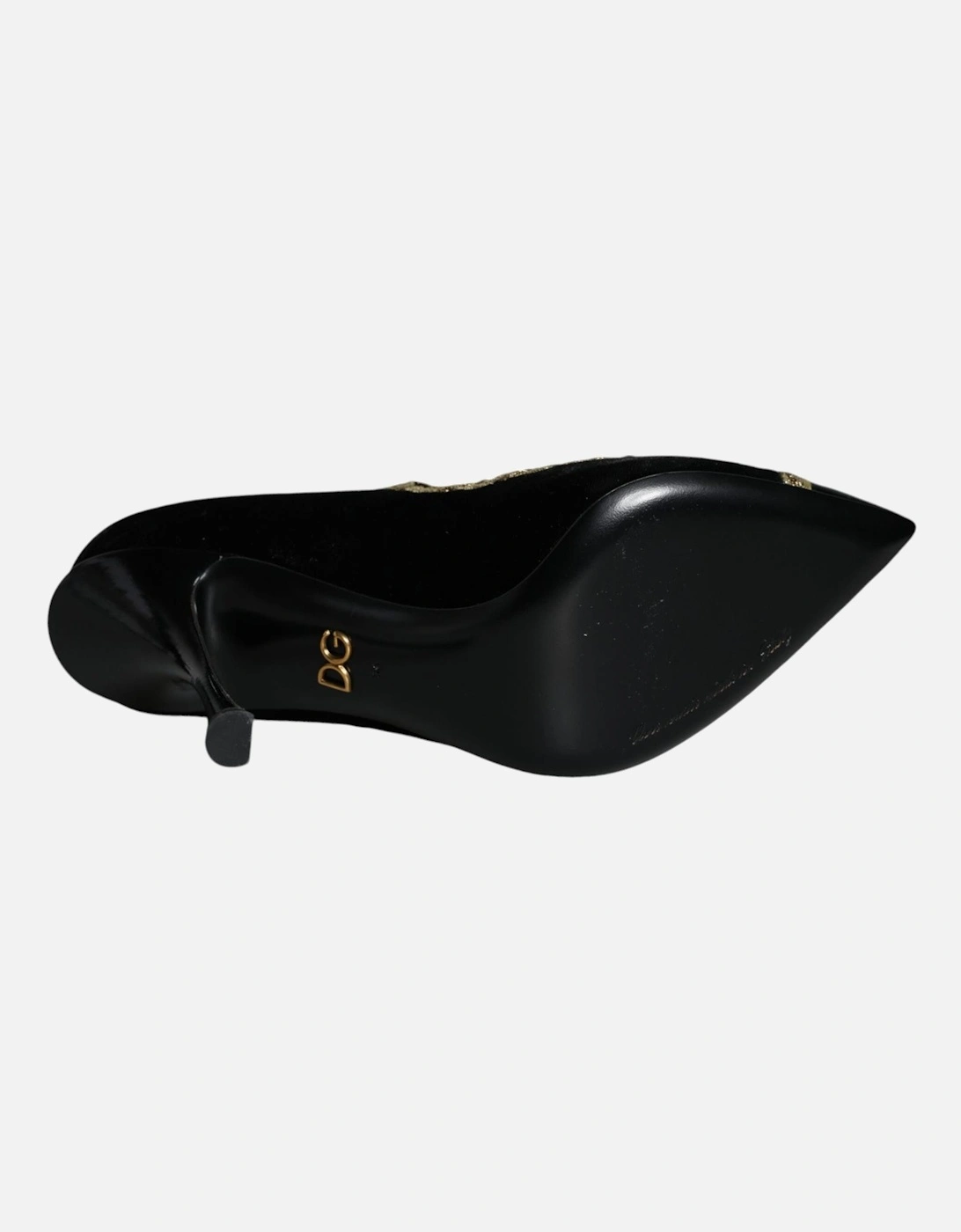 Black Mary Janes Velvet Gold Pumps Shoes Women - Gold Black