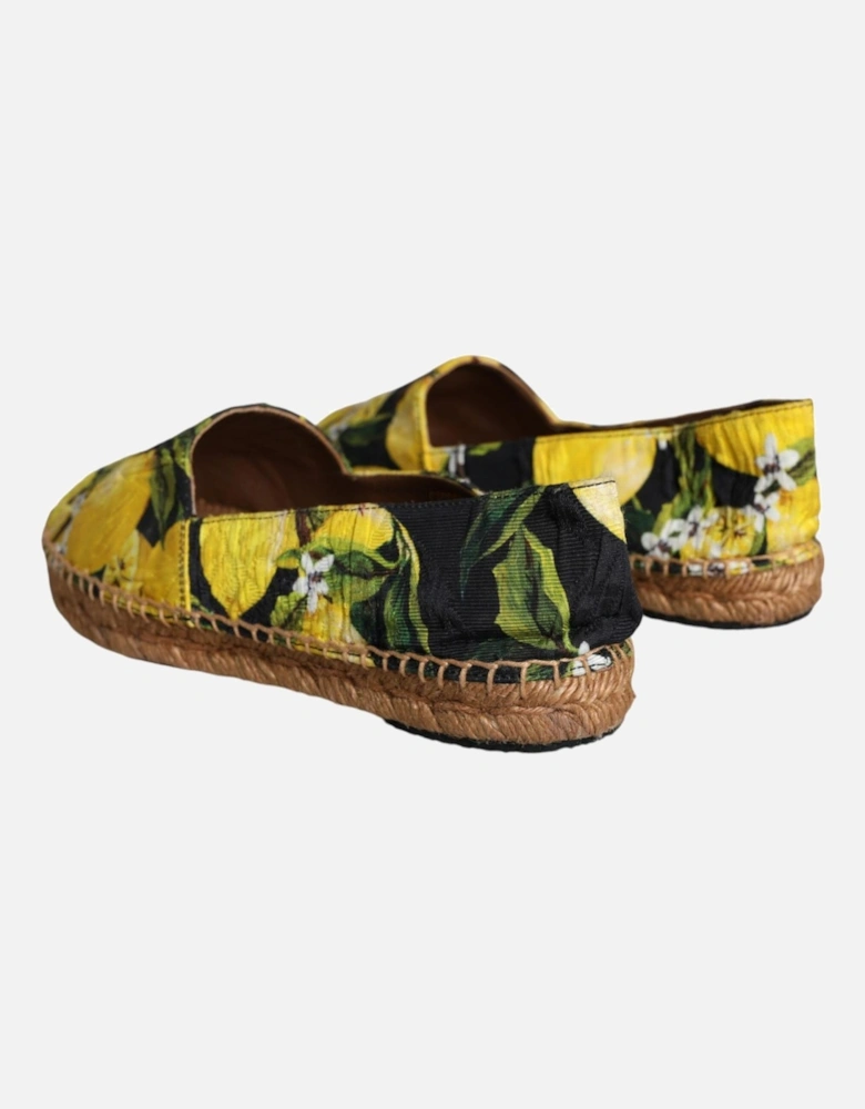 Lemon Print Espadrille Shoes with Rubber Sole Women - Multicolor Flats