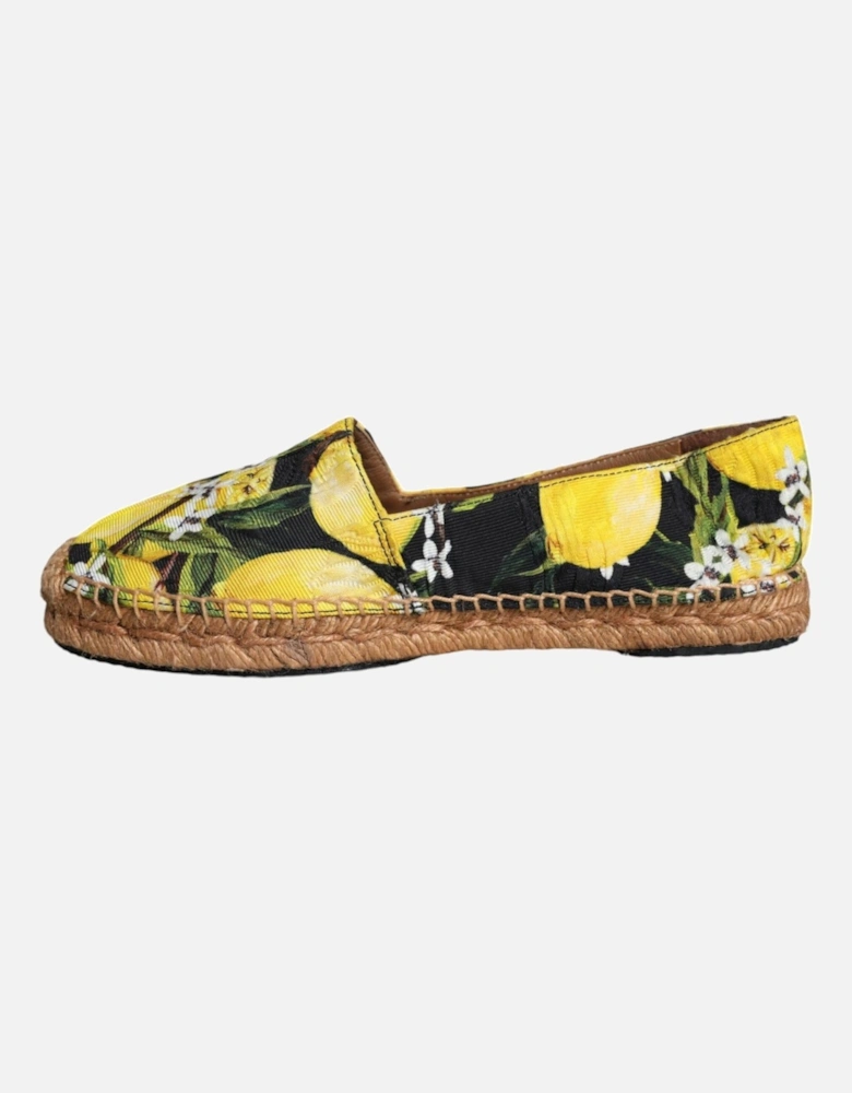 Lemon Print Espadrille Shoes with Rubber Sole Women - Multicolor Flats