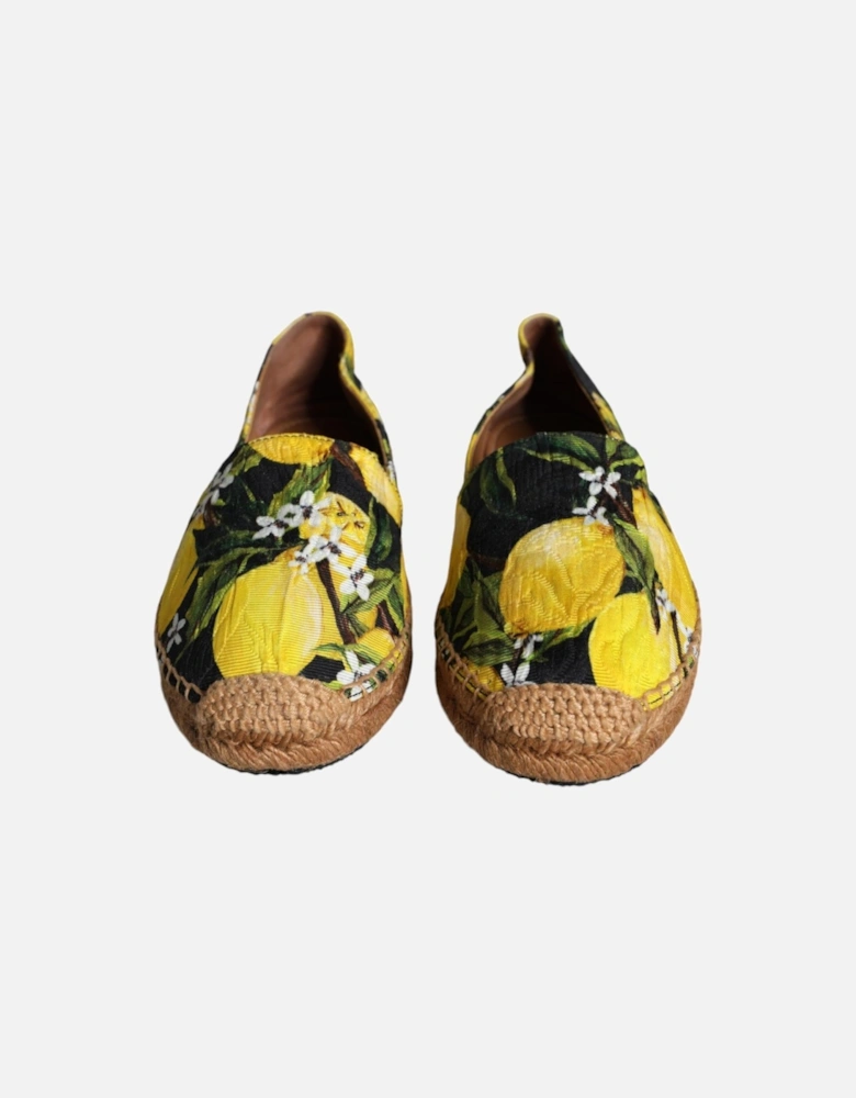 Lemon Print Espadrille Shoes with Rubber Sole Women - Multicolor Flats