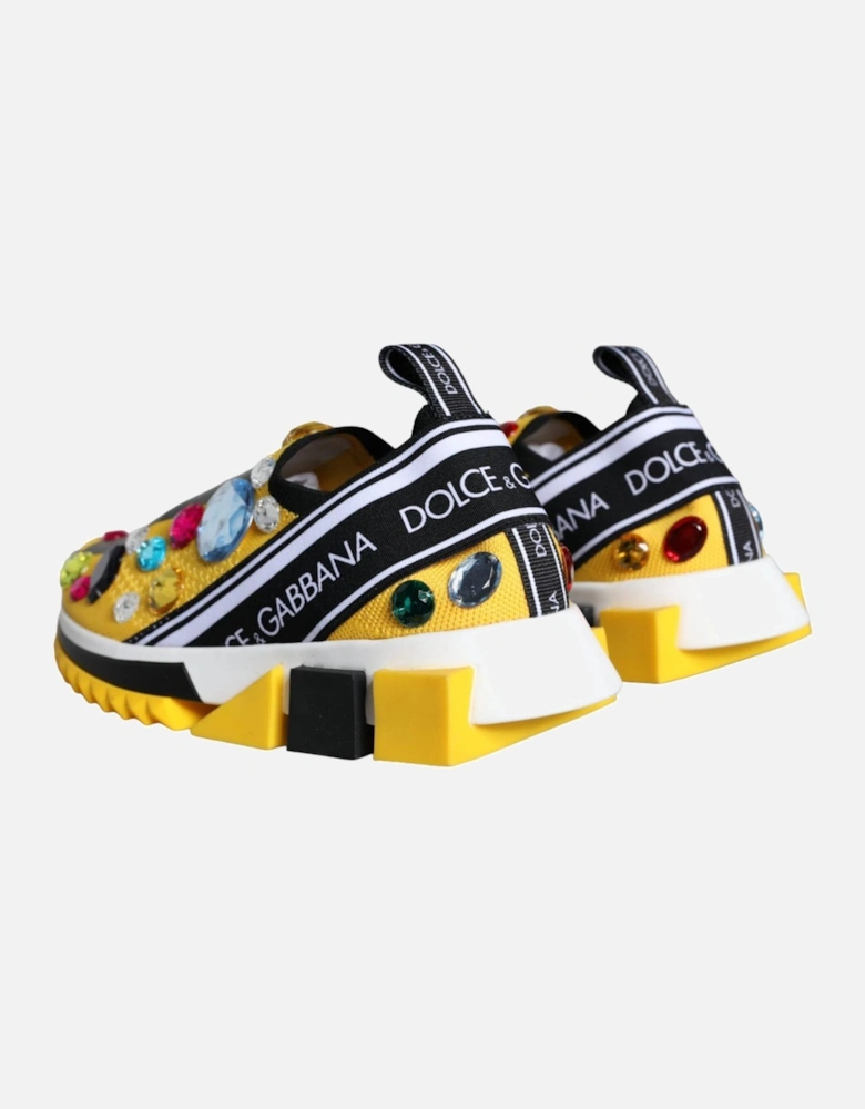 Yellow Sorrento Crystals Sneakers Womens Shoes