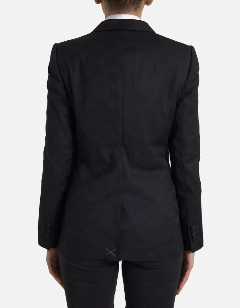 Single Breasted Wool Coat with Button Closure Women - Black Suits