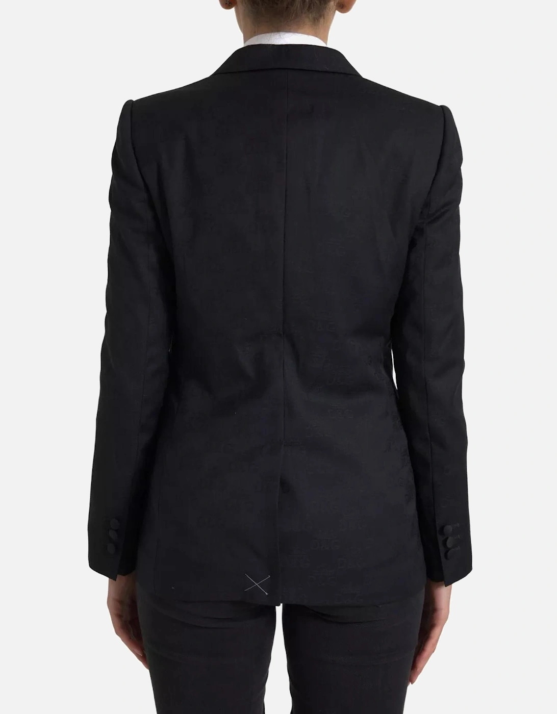 Single Breasted Wool Coat with Button Closure Women - Black Suits
