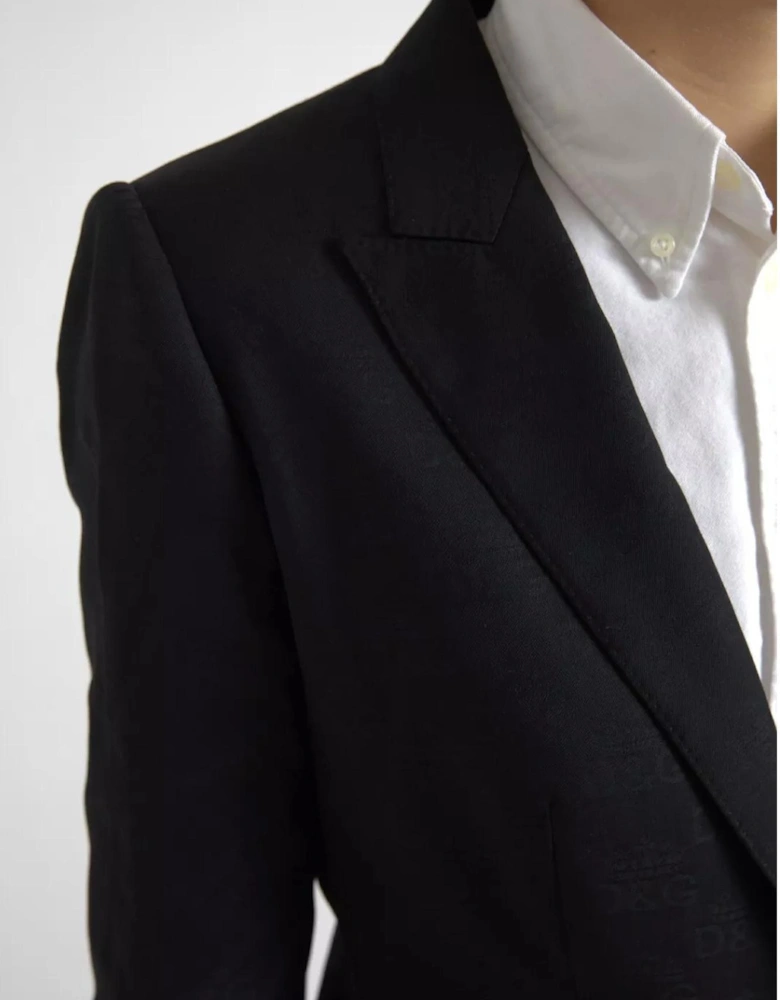 Single Breasted Wool Coat with Button Closure Women - Black Suits
