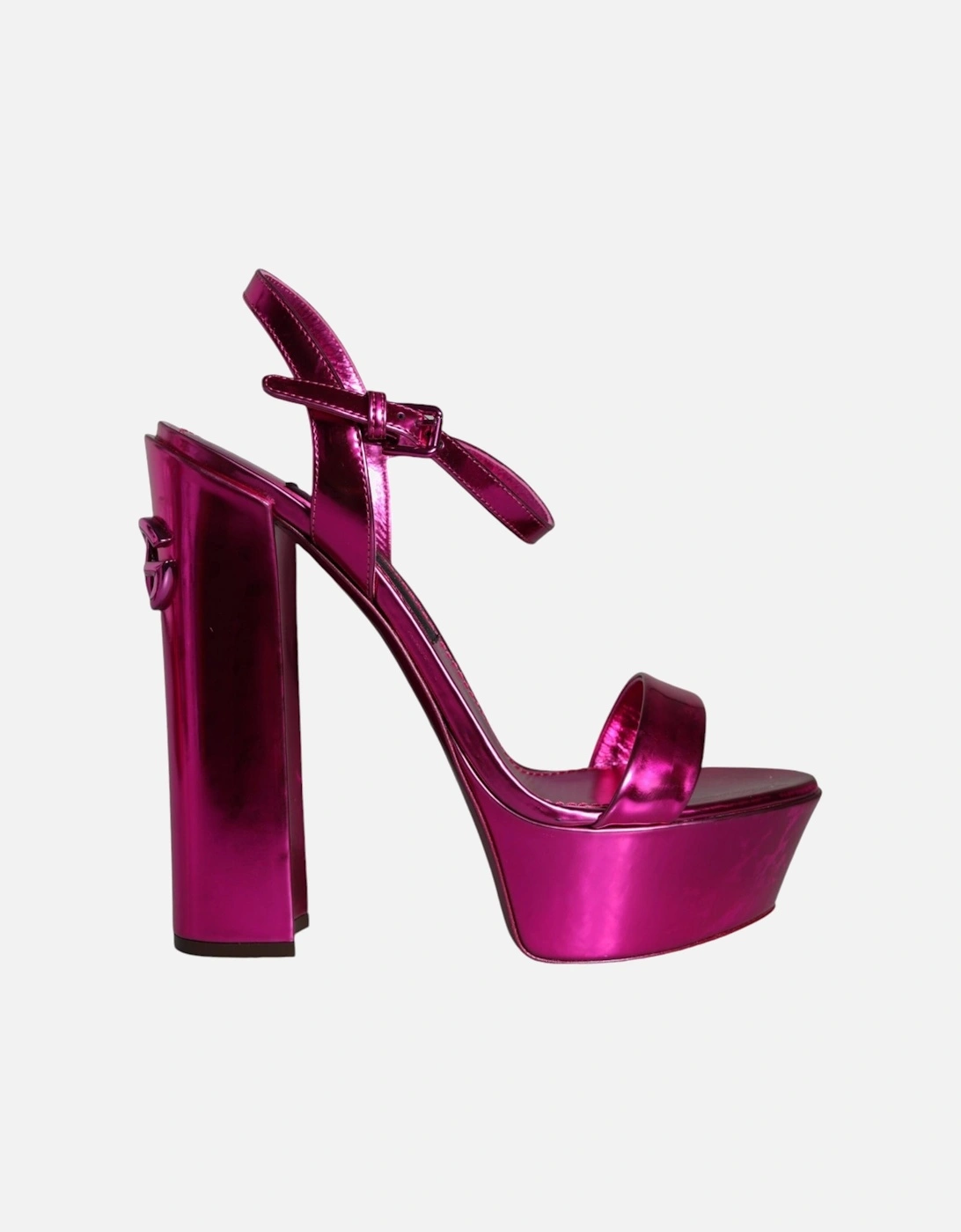 Ankle Strap Platform Sandals with Logo Embellishment Women - Fuchsia, 7 of 6