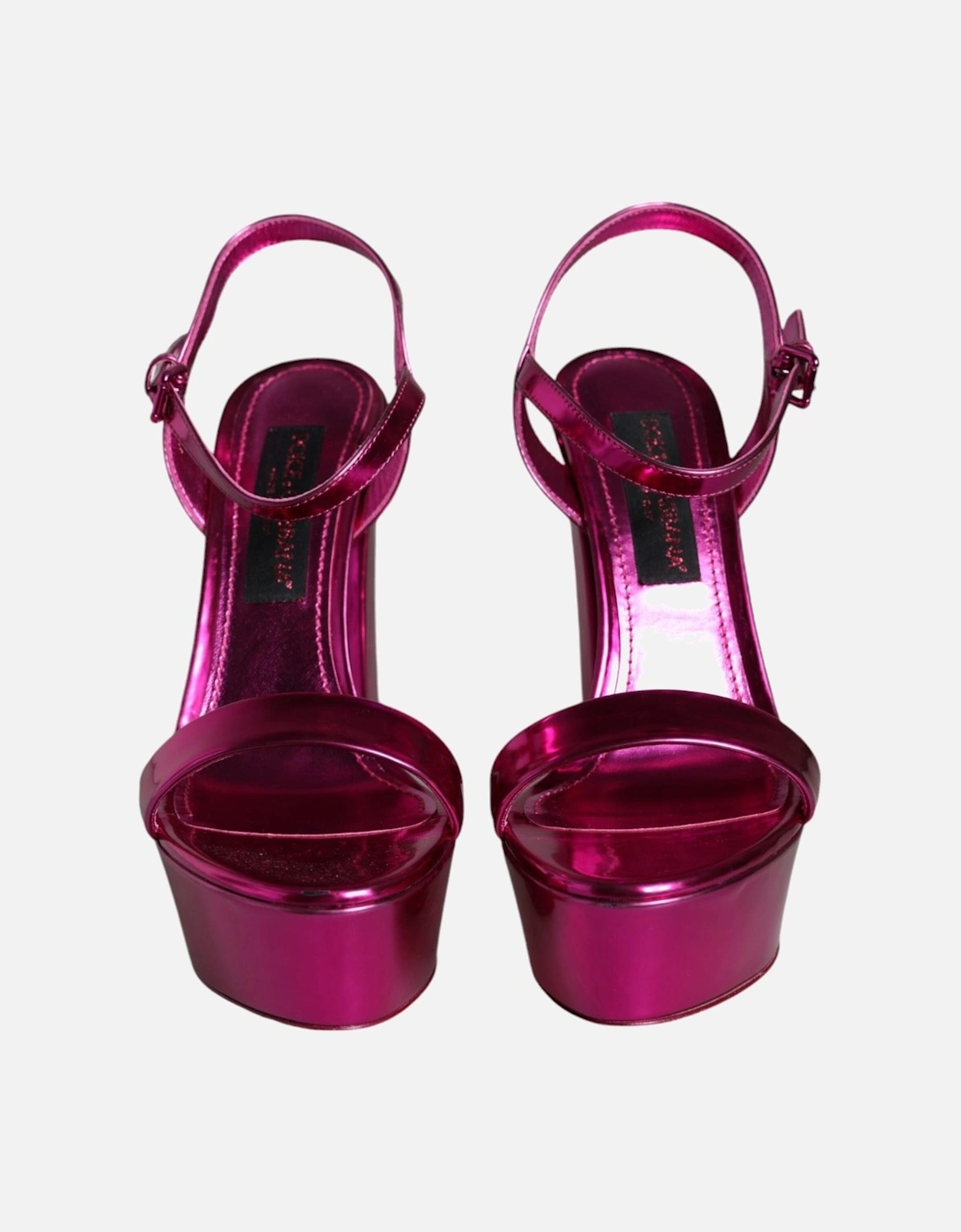 Ankle Strap Platform Sandals with Logo Embellishment Women - Fuchsia