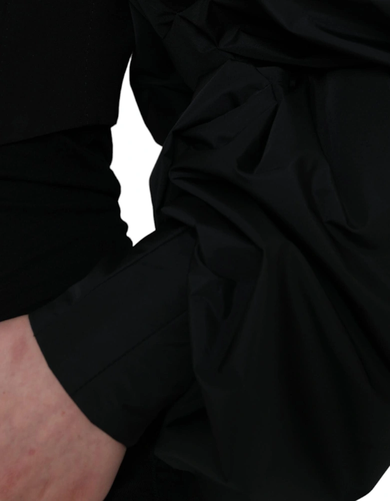 Polyester Blend Jacket with Satin Lapels and Puff Sleeves. Women -