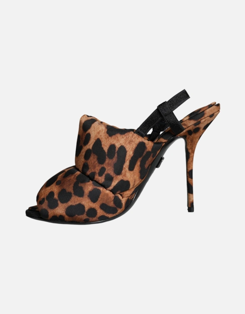 Brown Leopard Keira Slingback Sandals Shoes Women