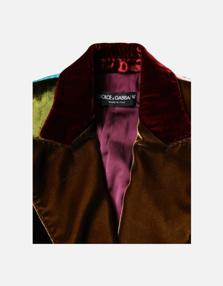 Double-Breasted Multicolor Patchwork Blazer Women Suits