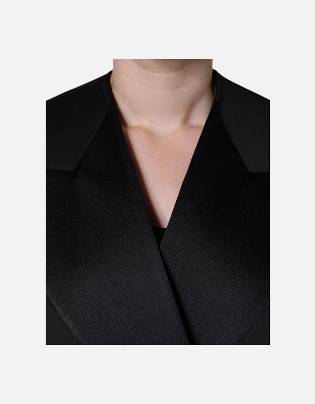 Double Breasted Coat Jacket with Button Closure Women - Black Jackets