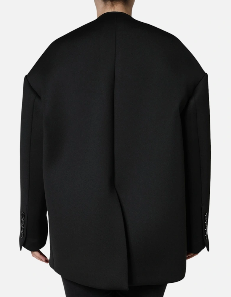 Double Breasted Coat Jacket with Button Closure Women - Black Jackets