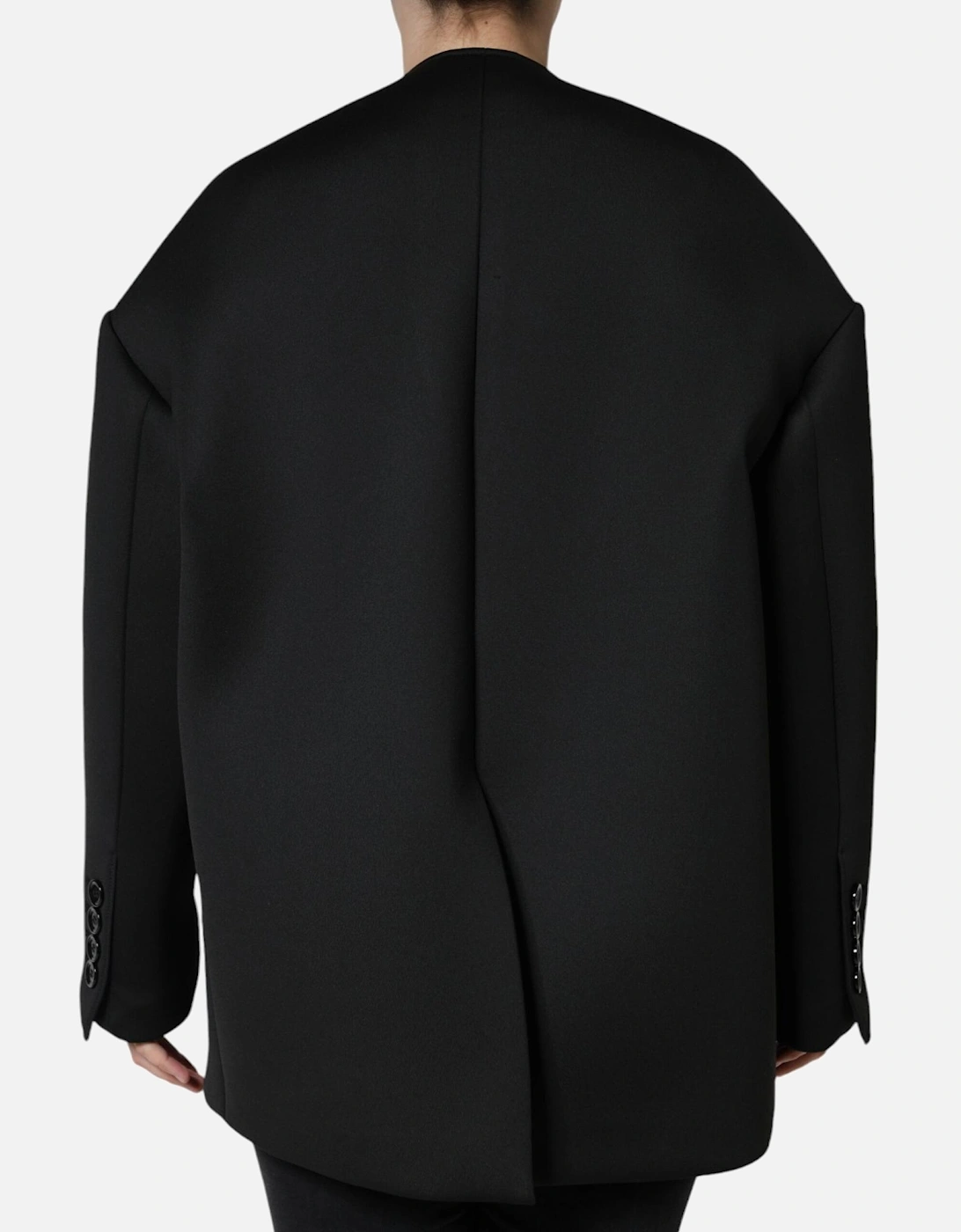 Double Breasted Coat Jacket with Button Closure Women - Black Jackets