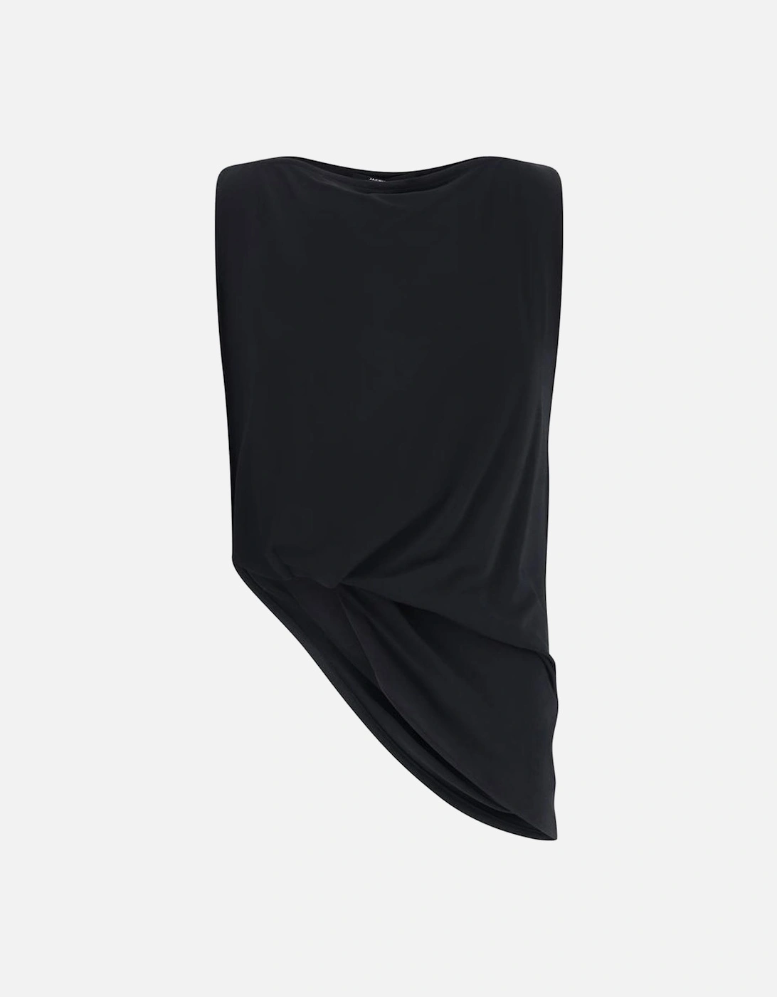 Sleeveless Crisscross Wide Collar Peplo Top Women - Black T-Shirts, 4 of 3