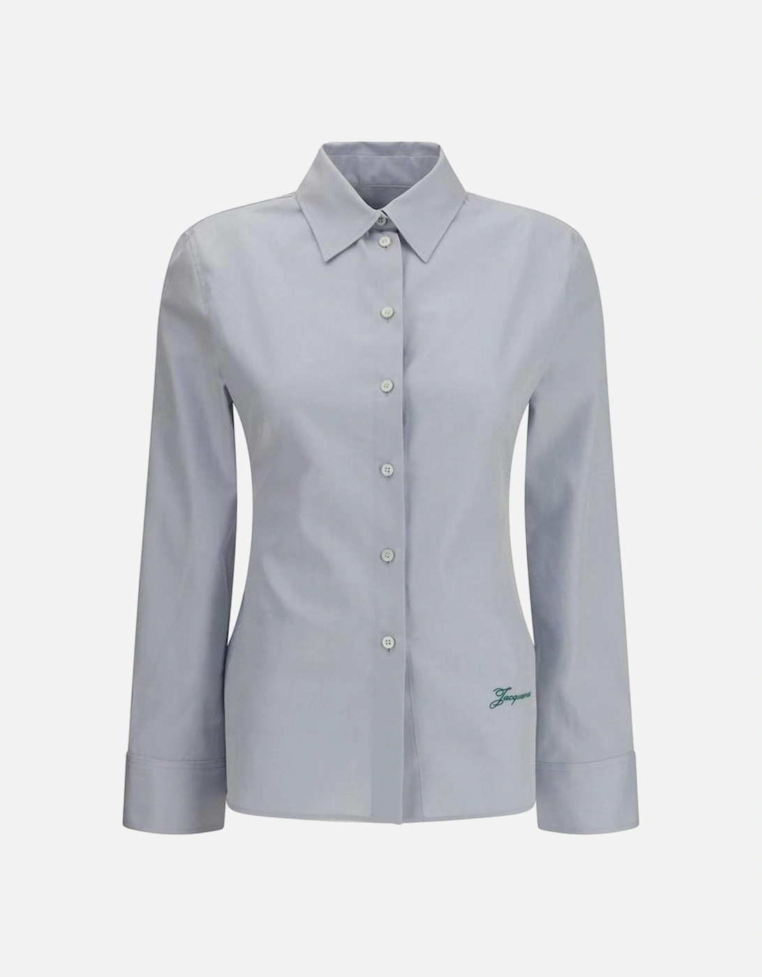 Cut-Out Back Shirt with Classic Collar Women - Light Blue, 4 of 3