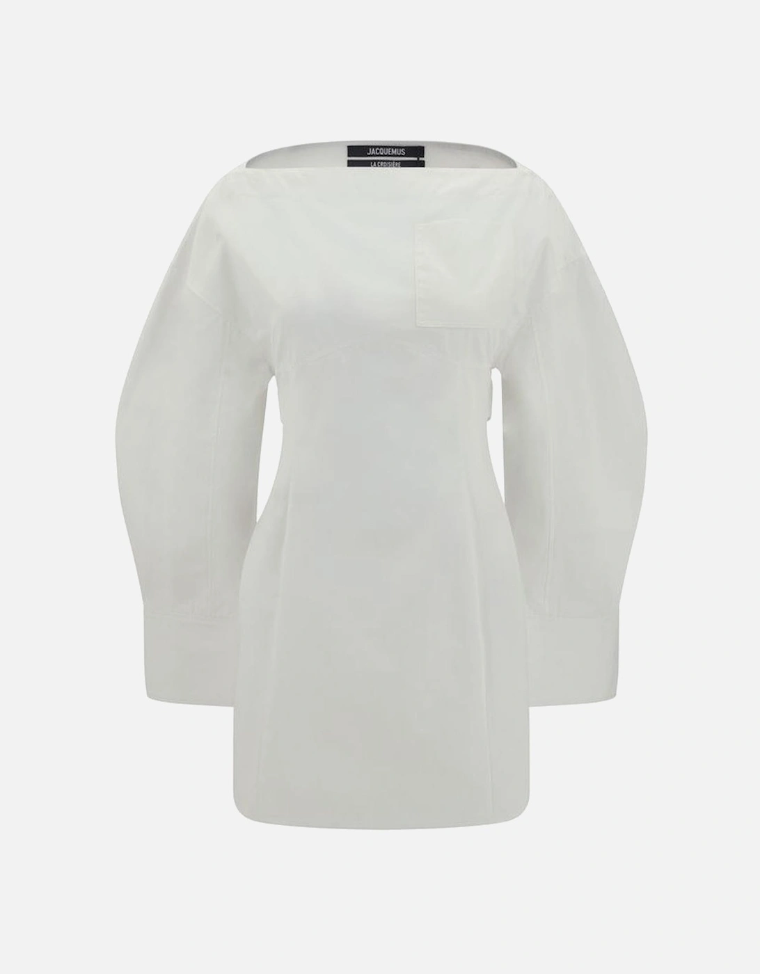 Off-Shoulder Balloon Sleeve Dress with Cut-Out Back Women - White, 4 of 3