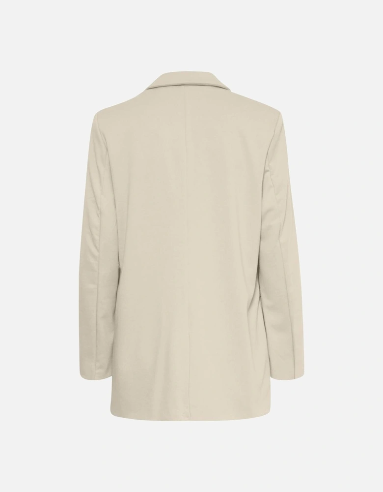 Womens Recycled Polyester Blend Jacket - Beige Suits