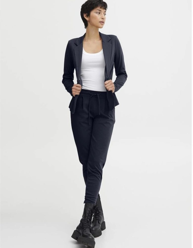 Cigarette Pants with Viscose and Elastane Blend Women - Blue Jeans