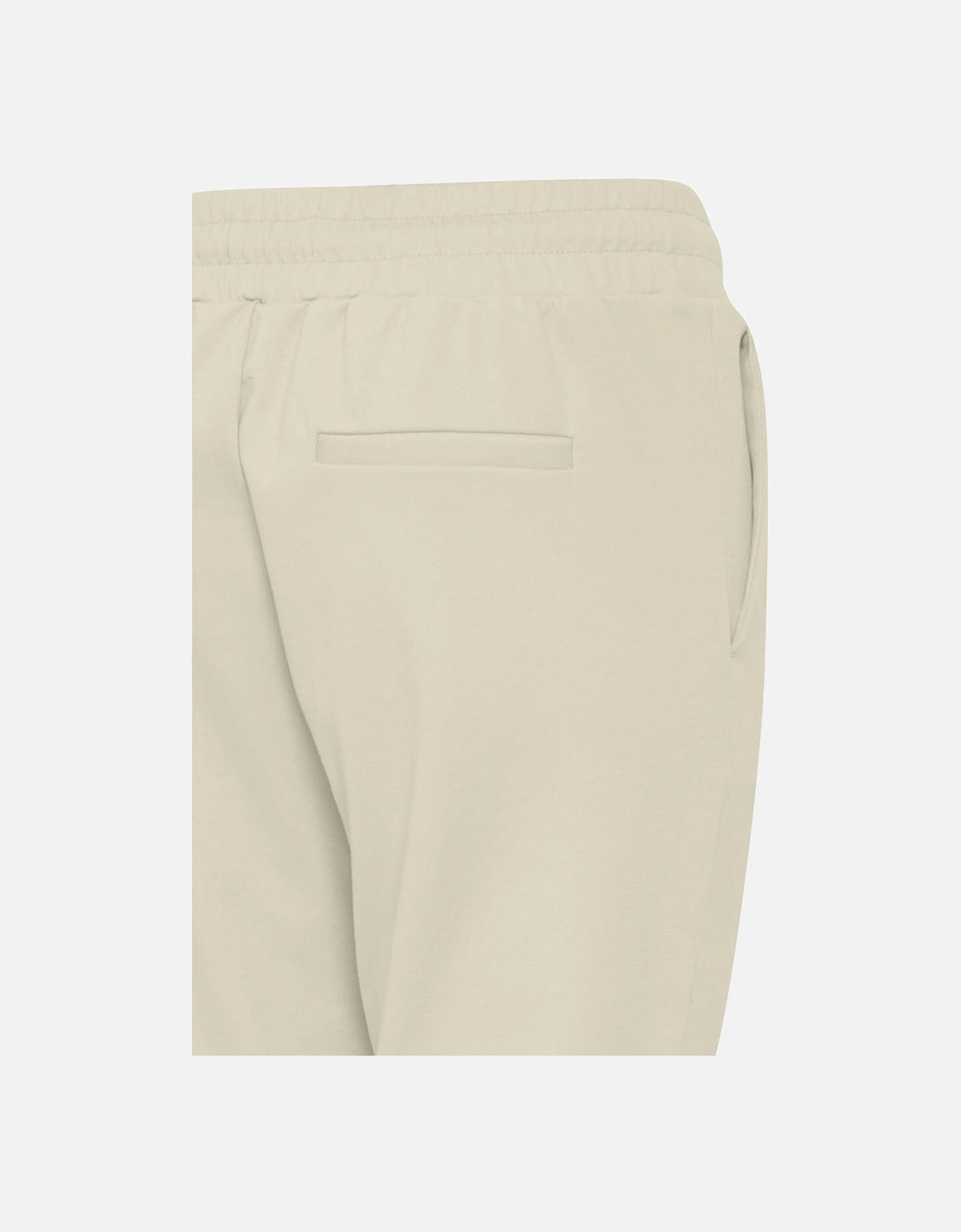 Womens Cigarette Pants with Stretch Fabric - Beige Jeans