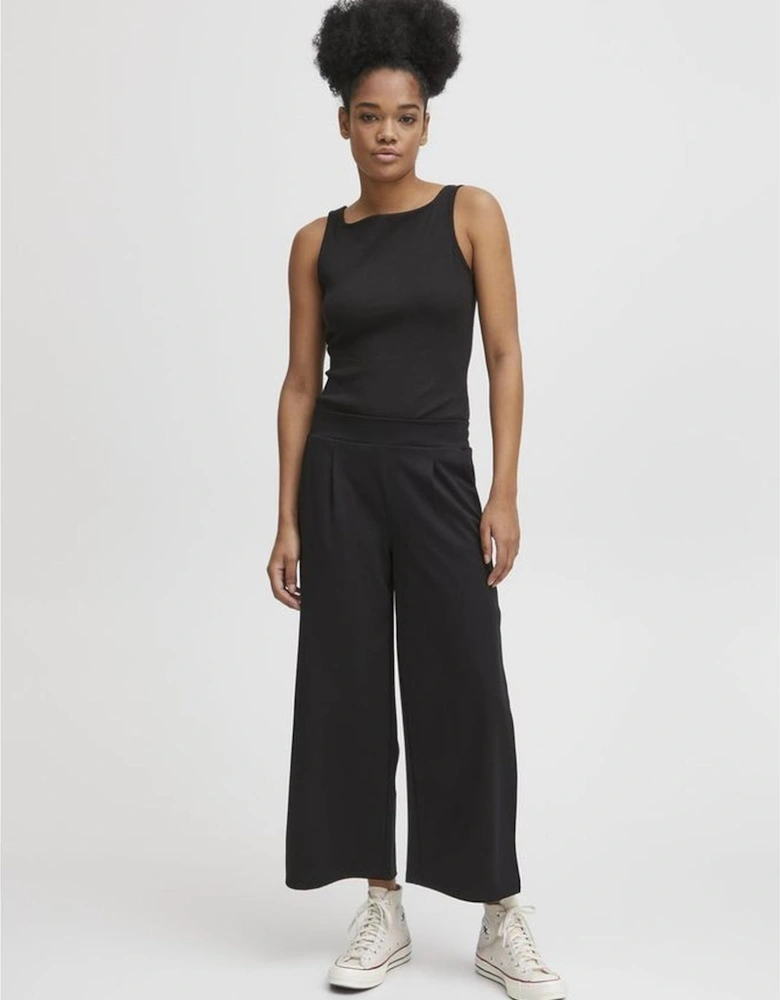 Womens Bootcut Pants with Recycled Polyester Blend - Black Jeans