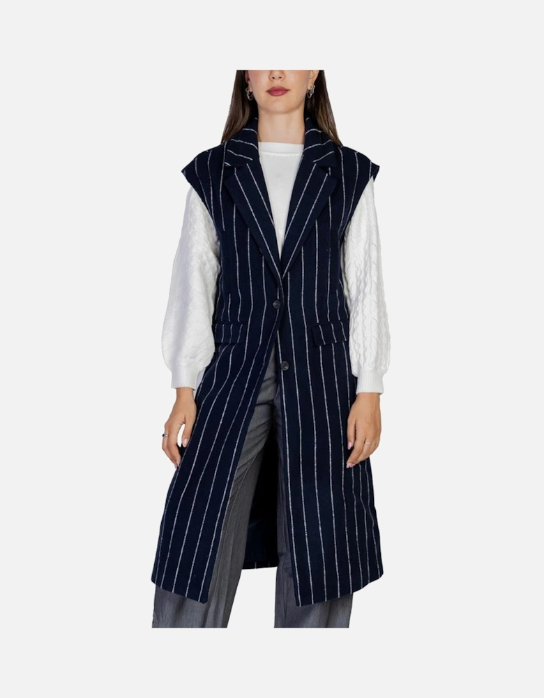 Tweed Blend Double-Breasted Coat Women - Blue Jackets