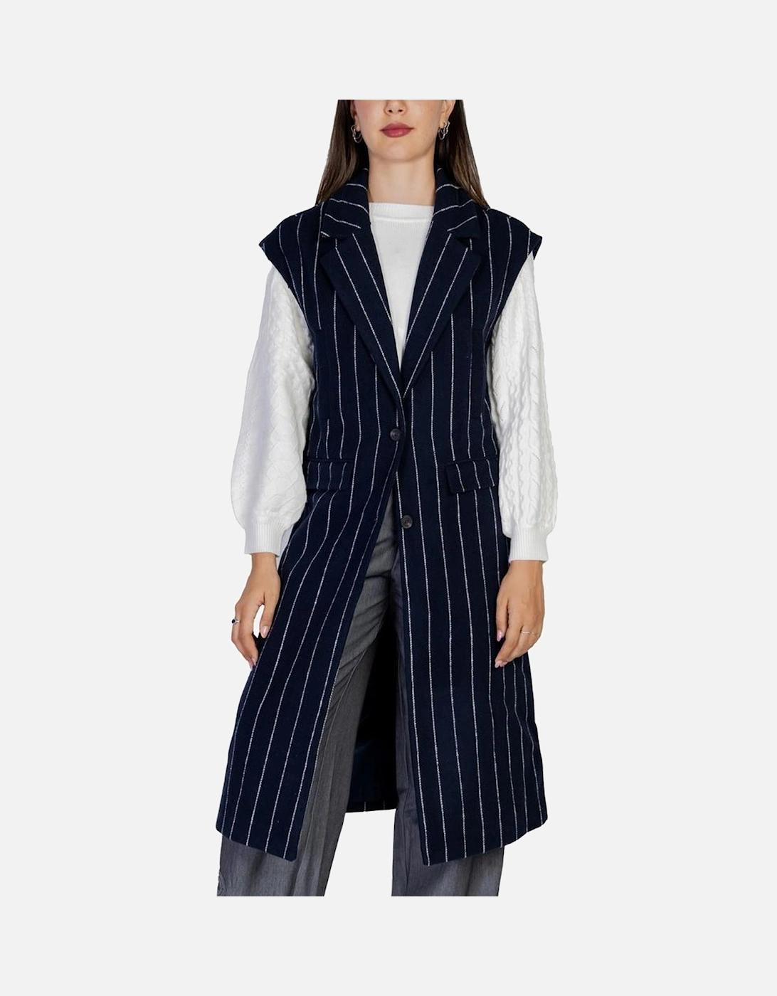 Tweed Blend Double-Breasted Coat Women - Blue Jackets, 6 of 5