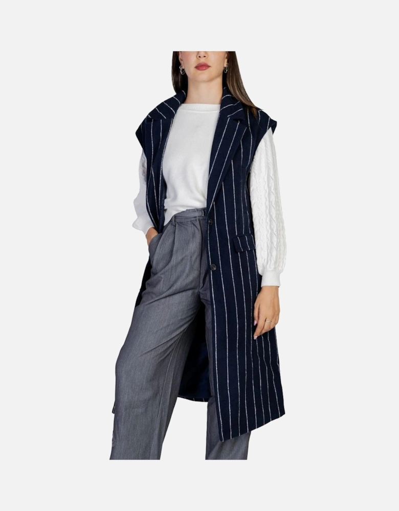 Tweed Blend Double-Breasted Coat Women - Blue Jackets