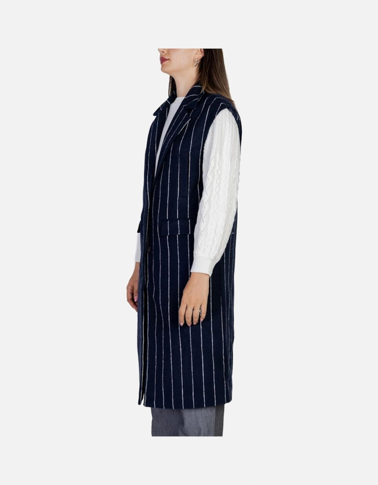Tweed Blend Double-Breasted Coat Women - Blue Jackets