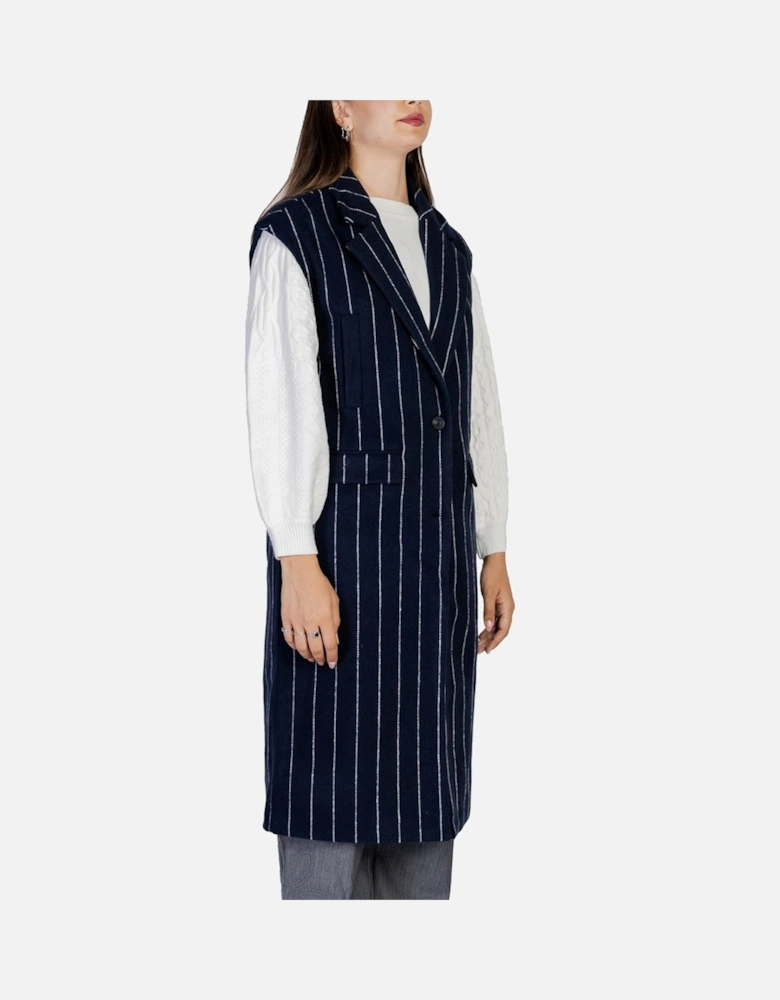 Tweed Blend Double-Breasted Coat Women - Blue Jackets
