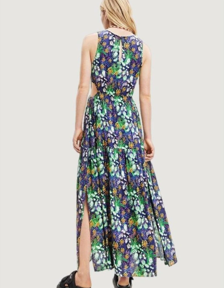 Womens Viscose Long Dress - Blue Dresses