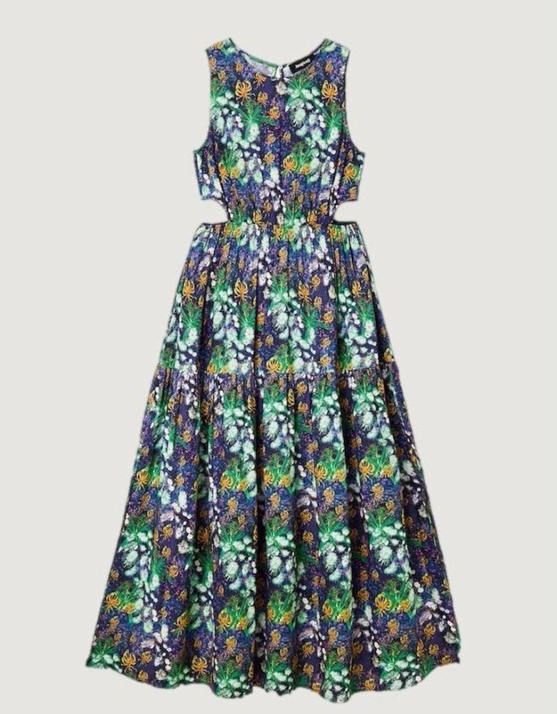 Womens Viscose Long Dress - Blue Dresses