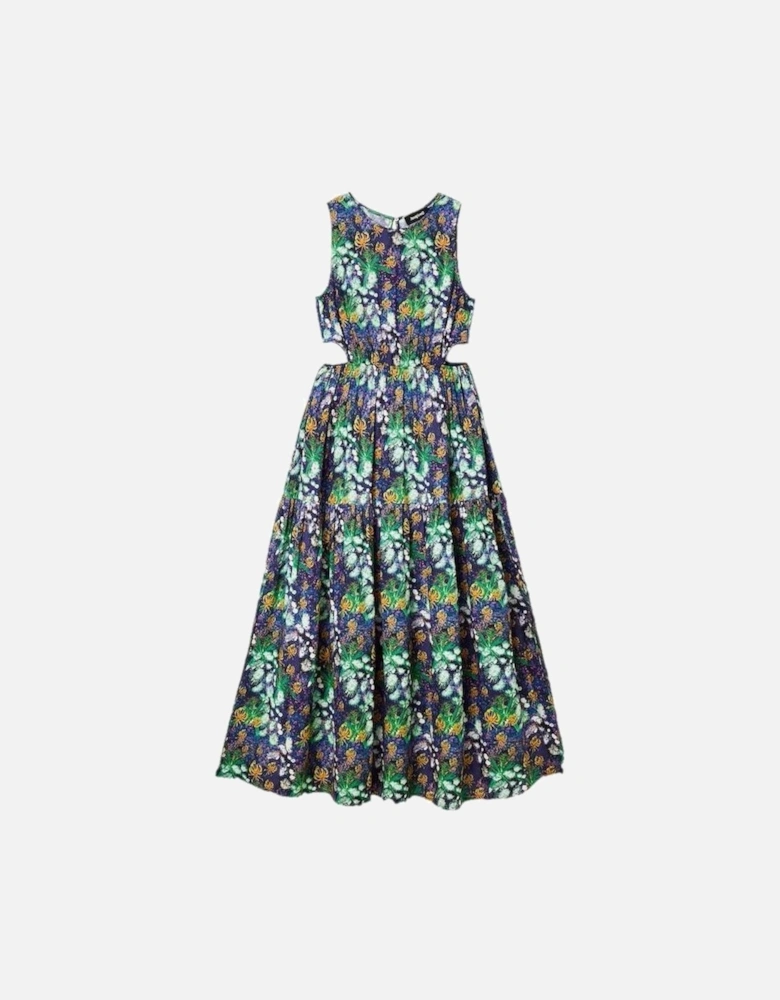 Womens Viscose Long Dress - Blue Dresses
