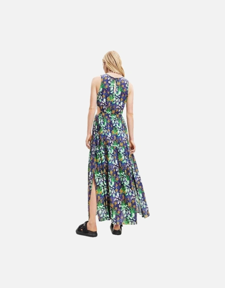 Womens Viscose Long Dress - Blue Dresses