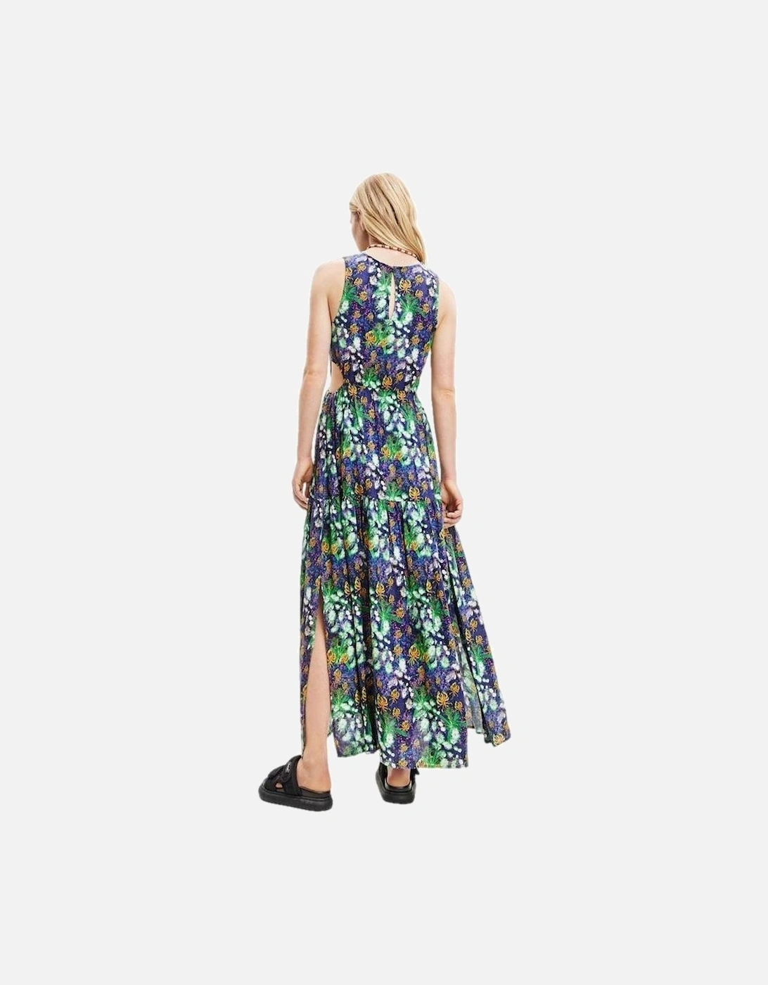 Womens Viscose Long Dress - Blue Dresses