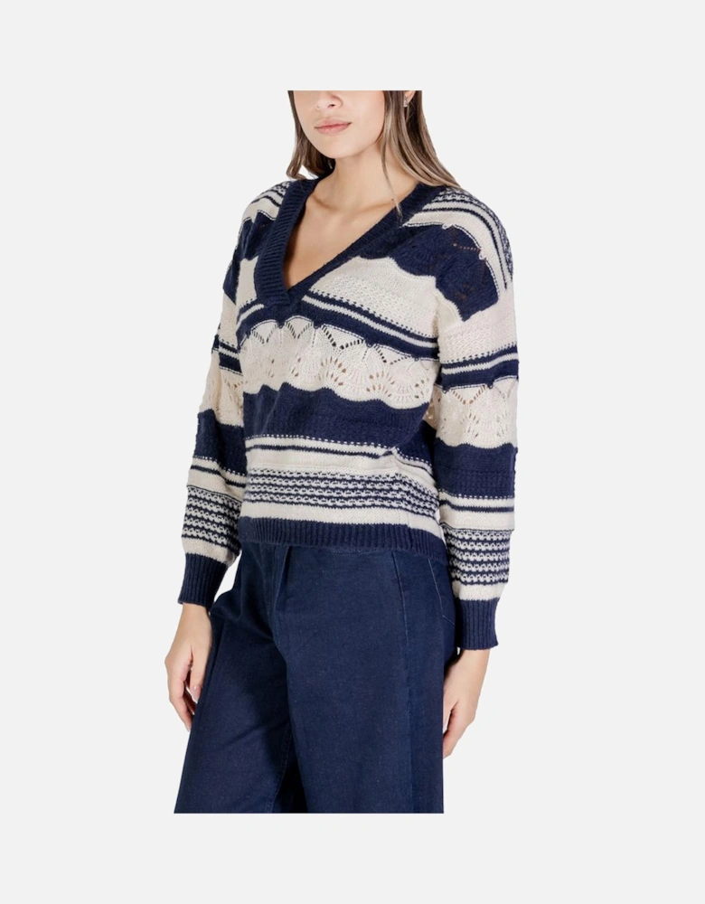 Recycled Polyester Knit Sweater Women - Blue