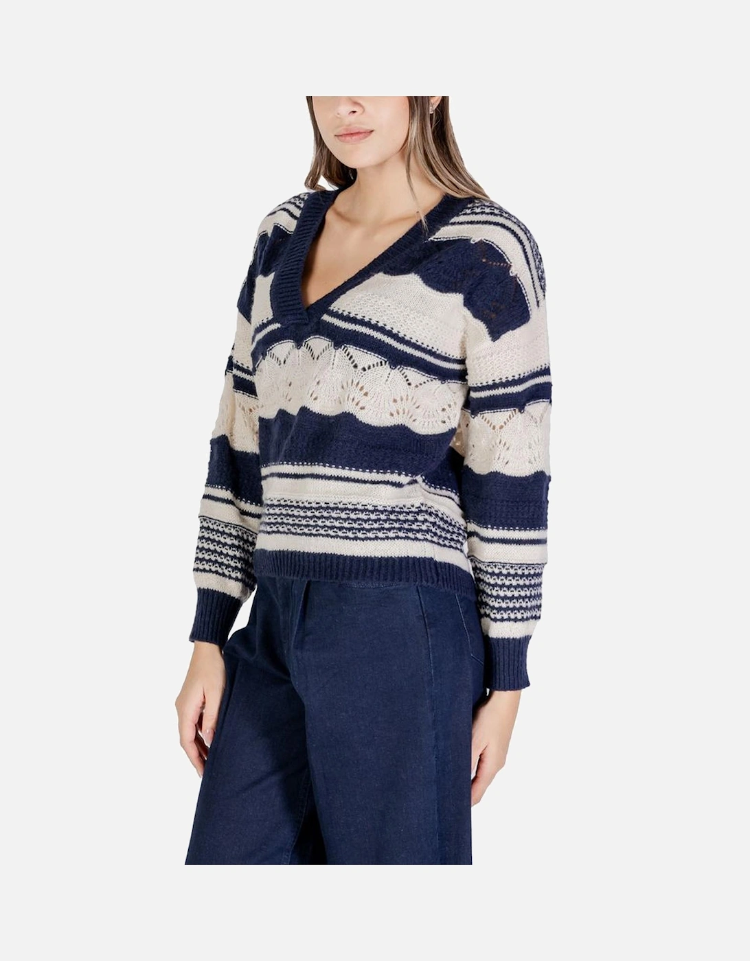 Recycled Polyester Knit Sweater Women - Blue