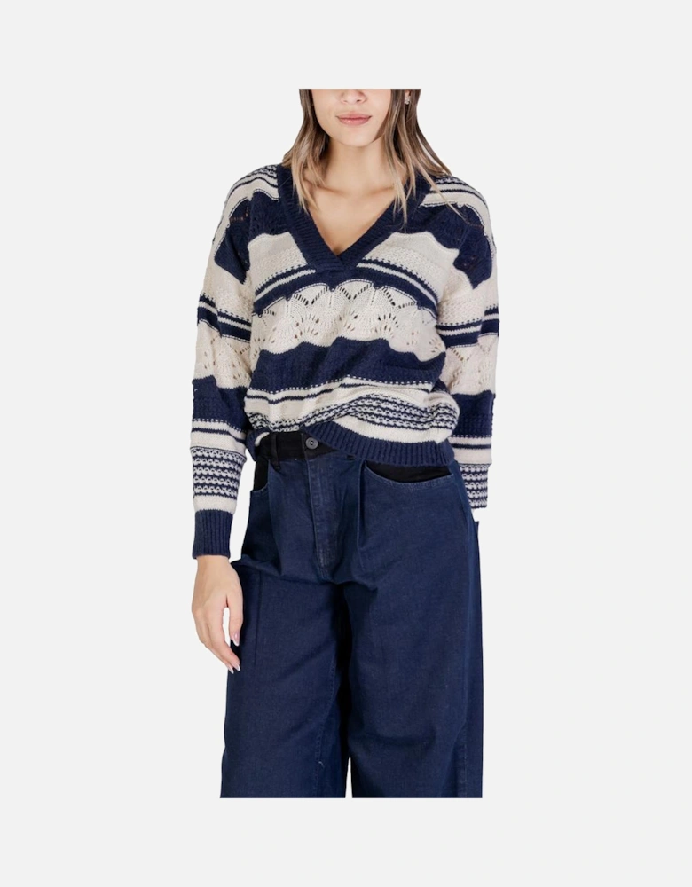 Recycled Polyester Knit Sweater Women - Blue