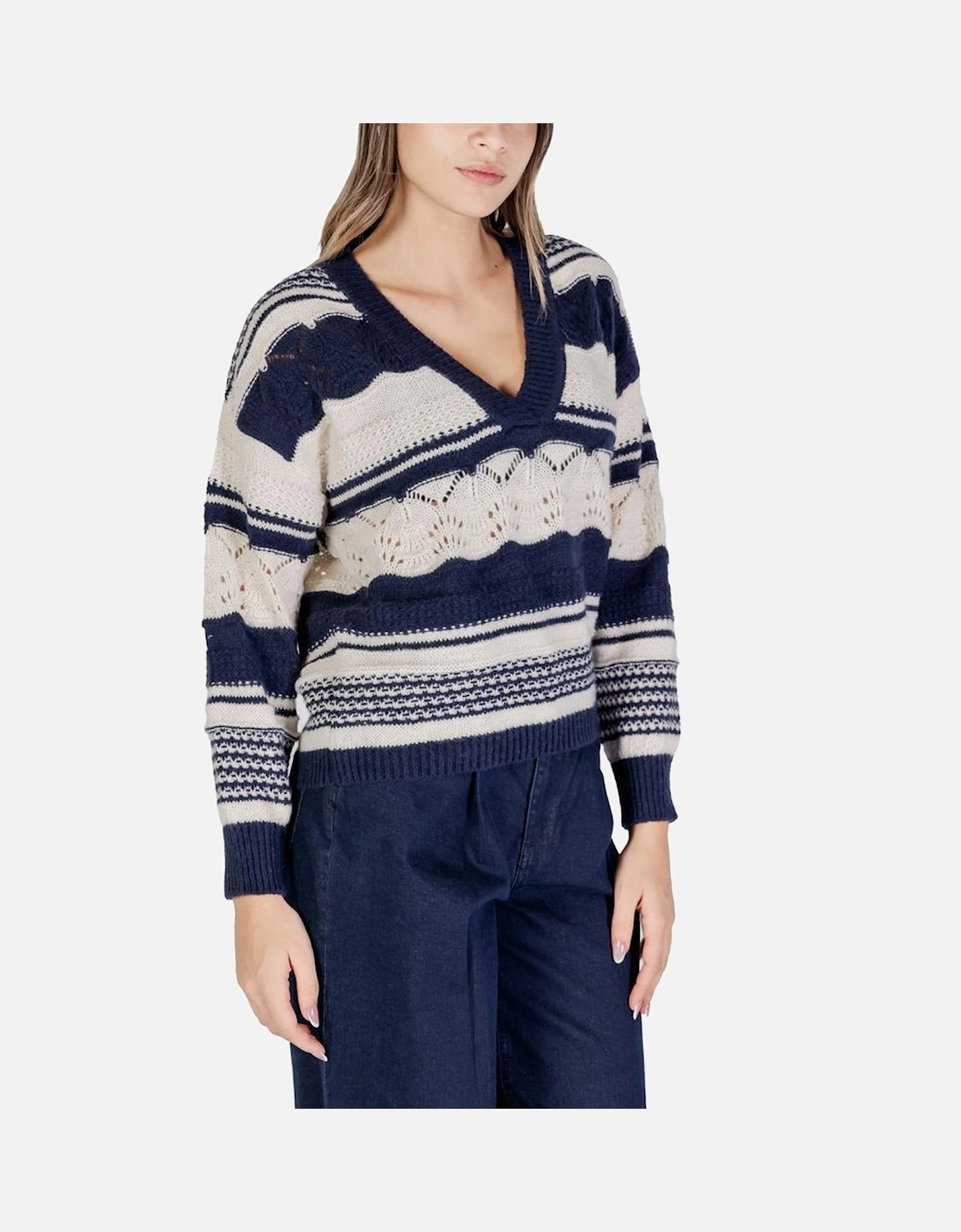 Recycled Polyester Knit Sweater Women - Blue
