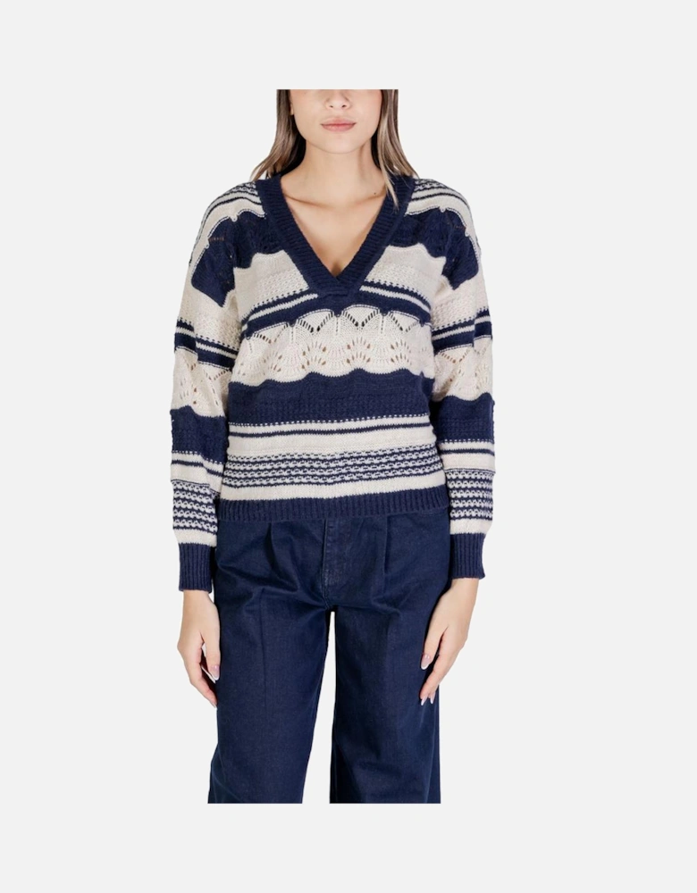Recycled Polyester Knit Sweater Women - Blue