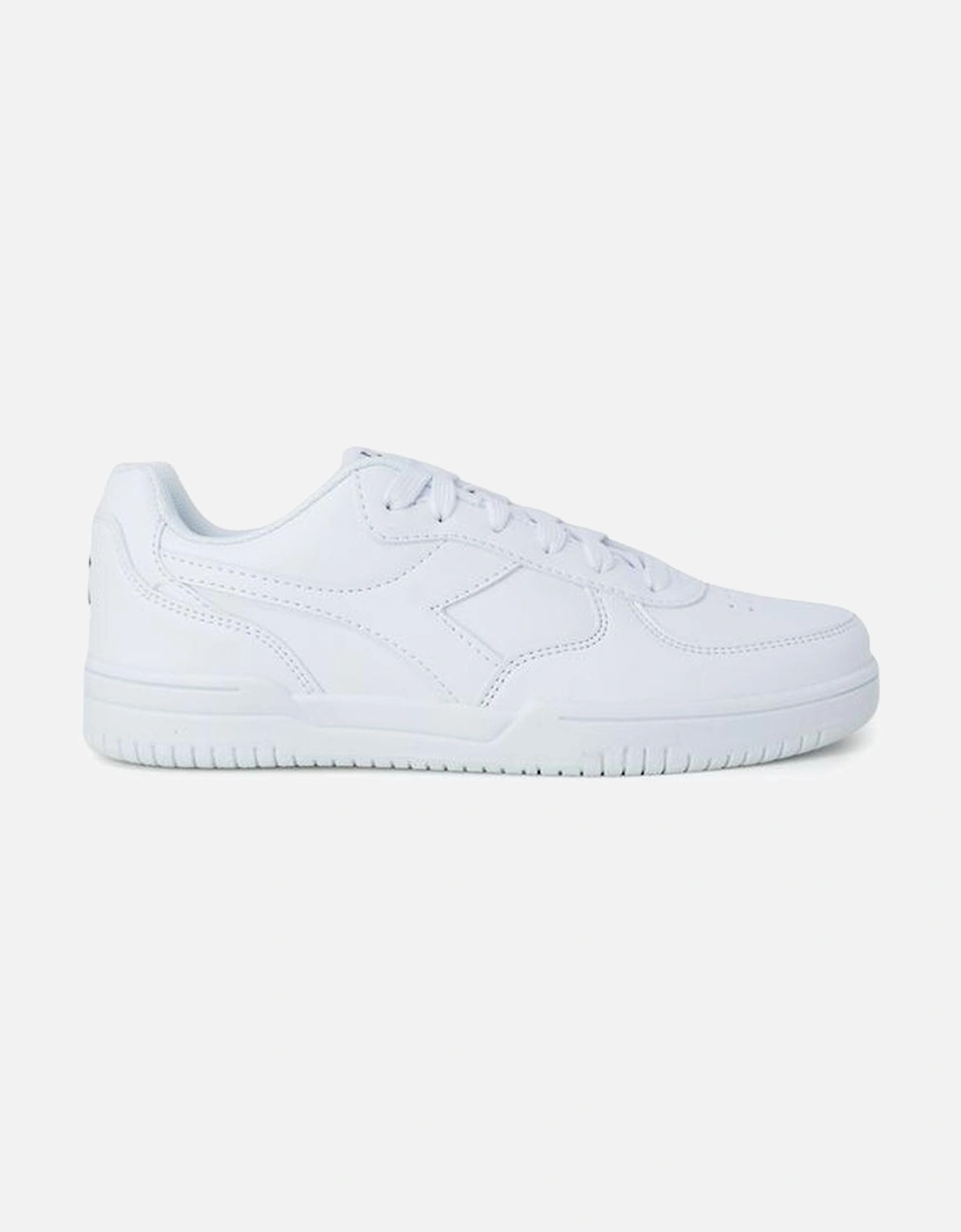 White Synthetic Leather Sneaker Women, 6 of 5