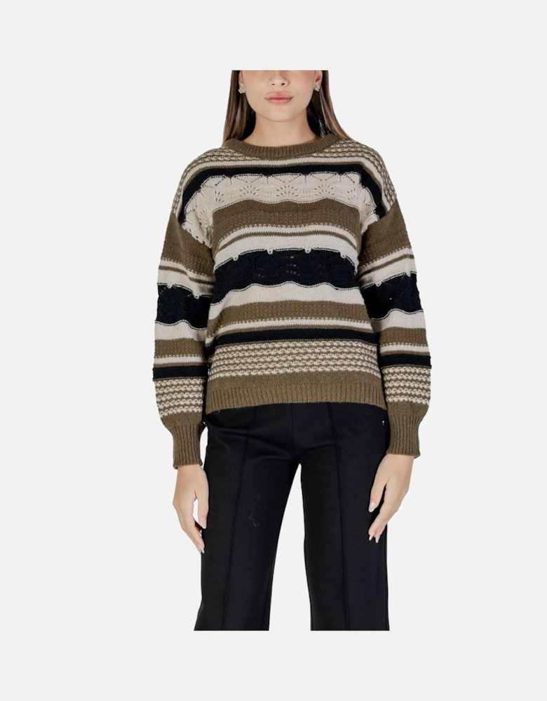 Recycled Polyester Blend Knit Sweater Women - Green