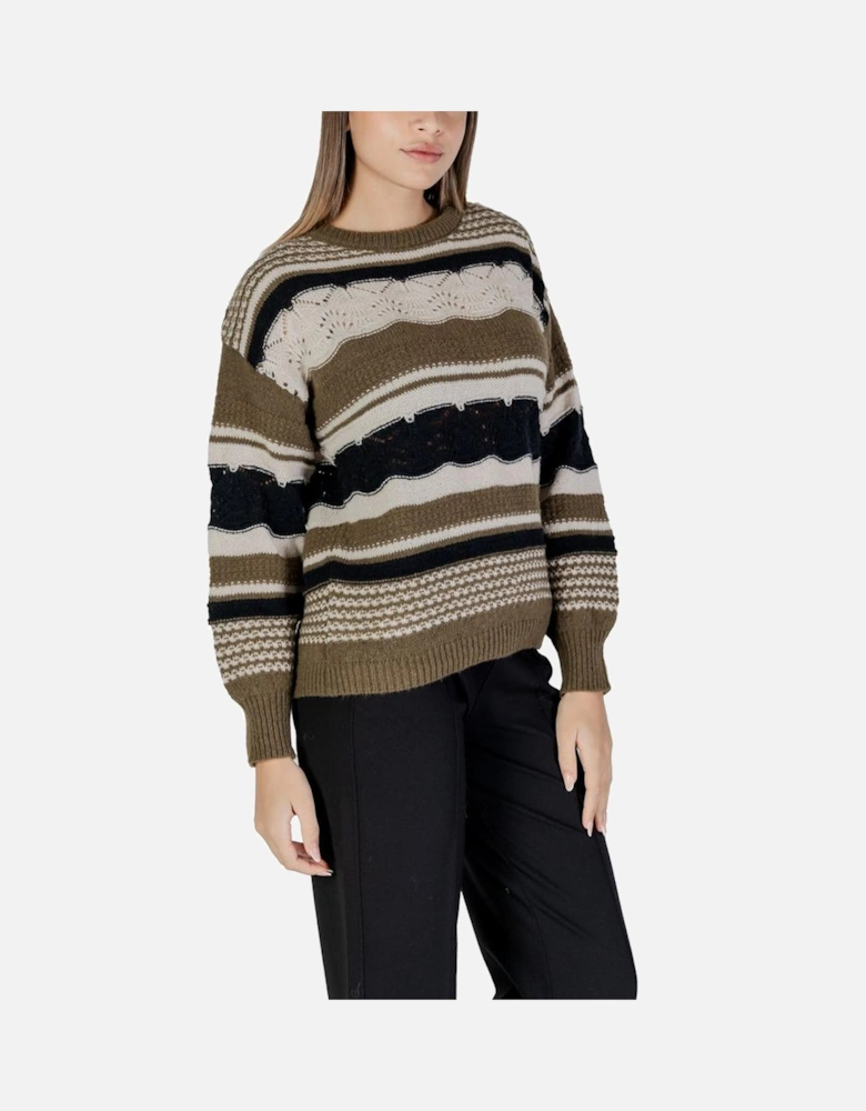 Recycled Polyester Blend Knit Sweater Women - Green