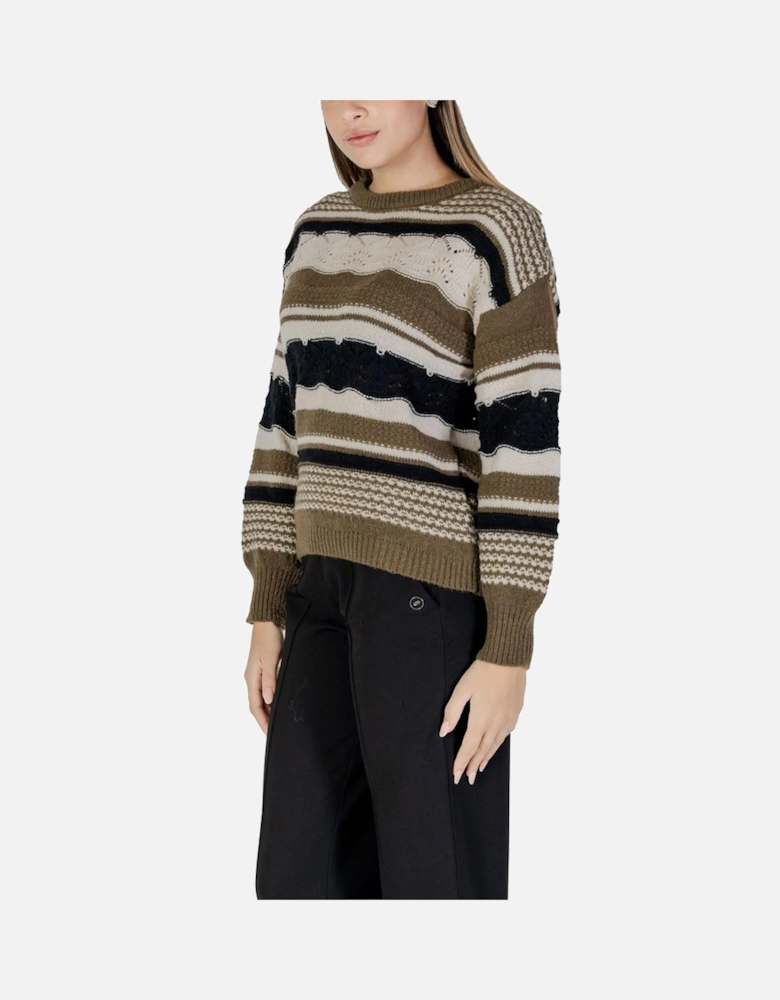 Recycled Polyester Blend Knit Sweater Women - Green
