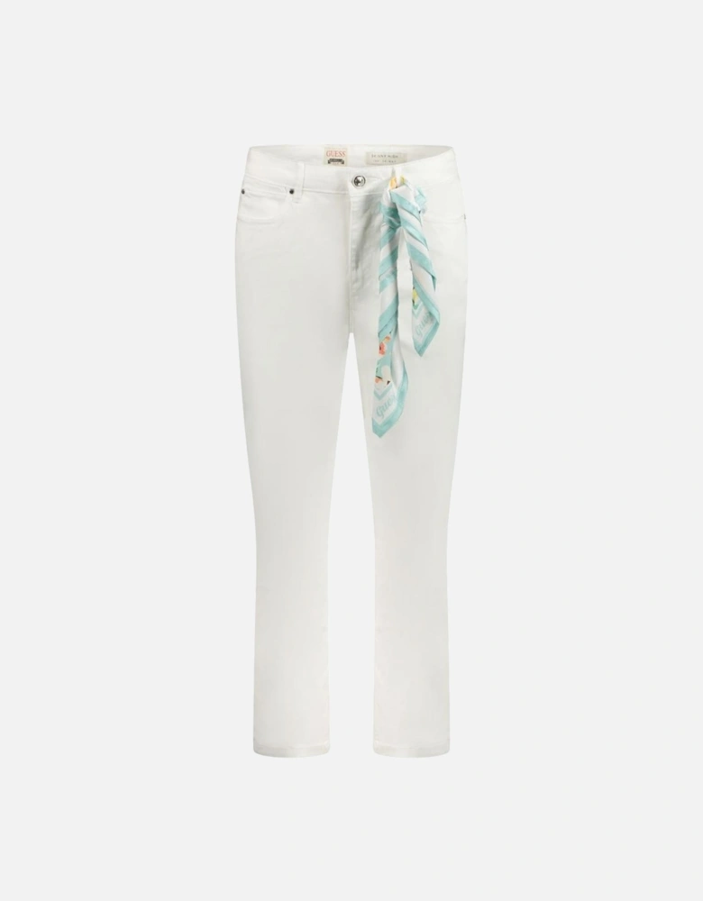 Leather Quilted Crossbody Bag Women - White Jeans