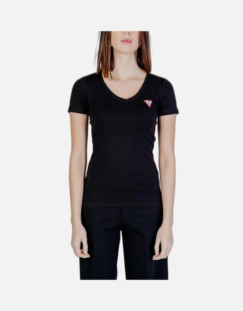 Graphic Print Cotton Blend T-Shirt Women - Black