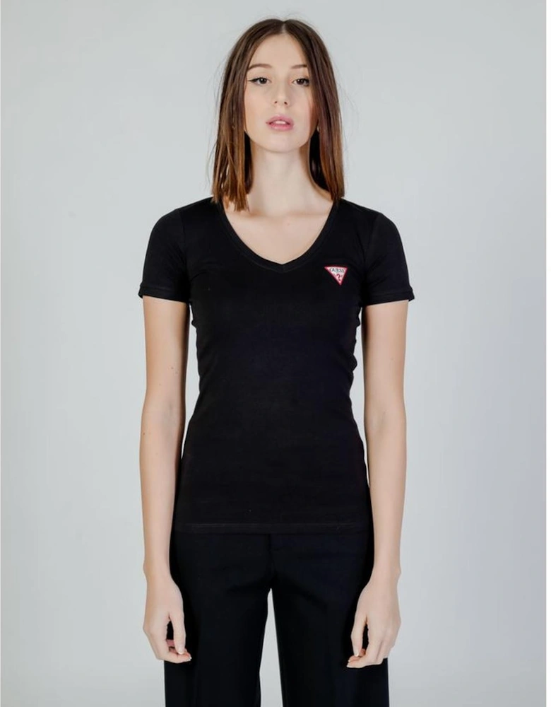 Graphic Print Cotton Blend T-Shirt Women - Black