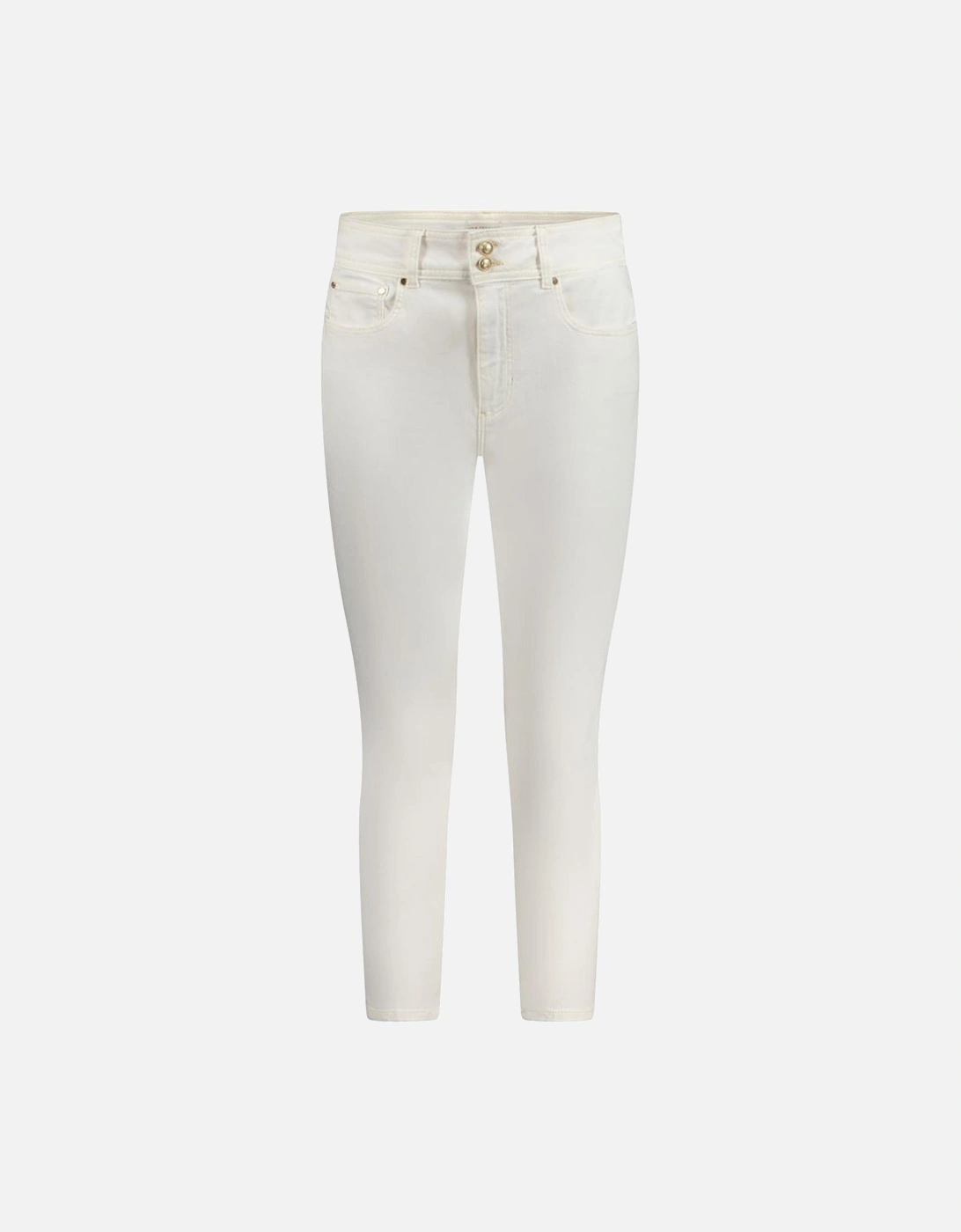 Leather High-Top Sneakers with Zipper Detailing Women - White Jeans, 3 of 2