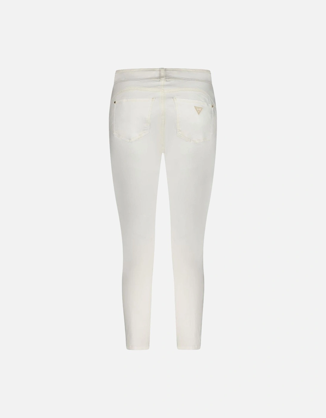 Leather High-Top Sneakers with Zipper Detailing Women - White Jeans