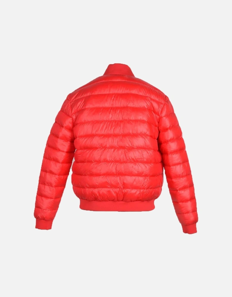 Zip-Up Plain Jacket with Side Pockets Women - Red Jackets