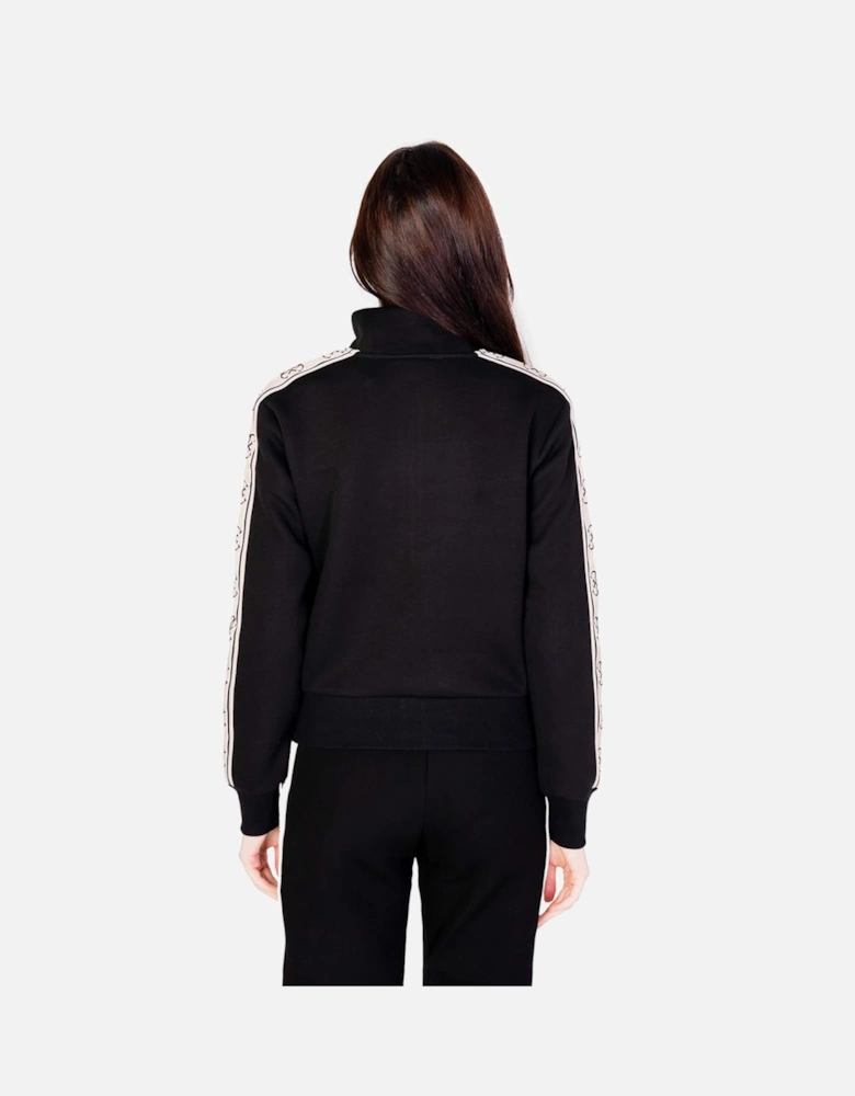 Womens Hoodless Cotton Sweatshirt - Black Sweaters